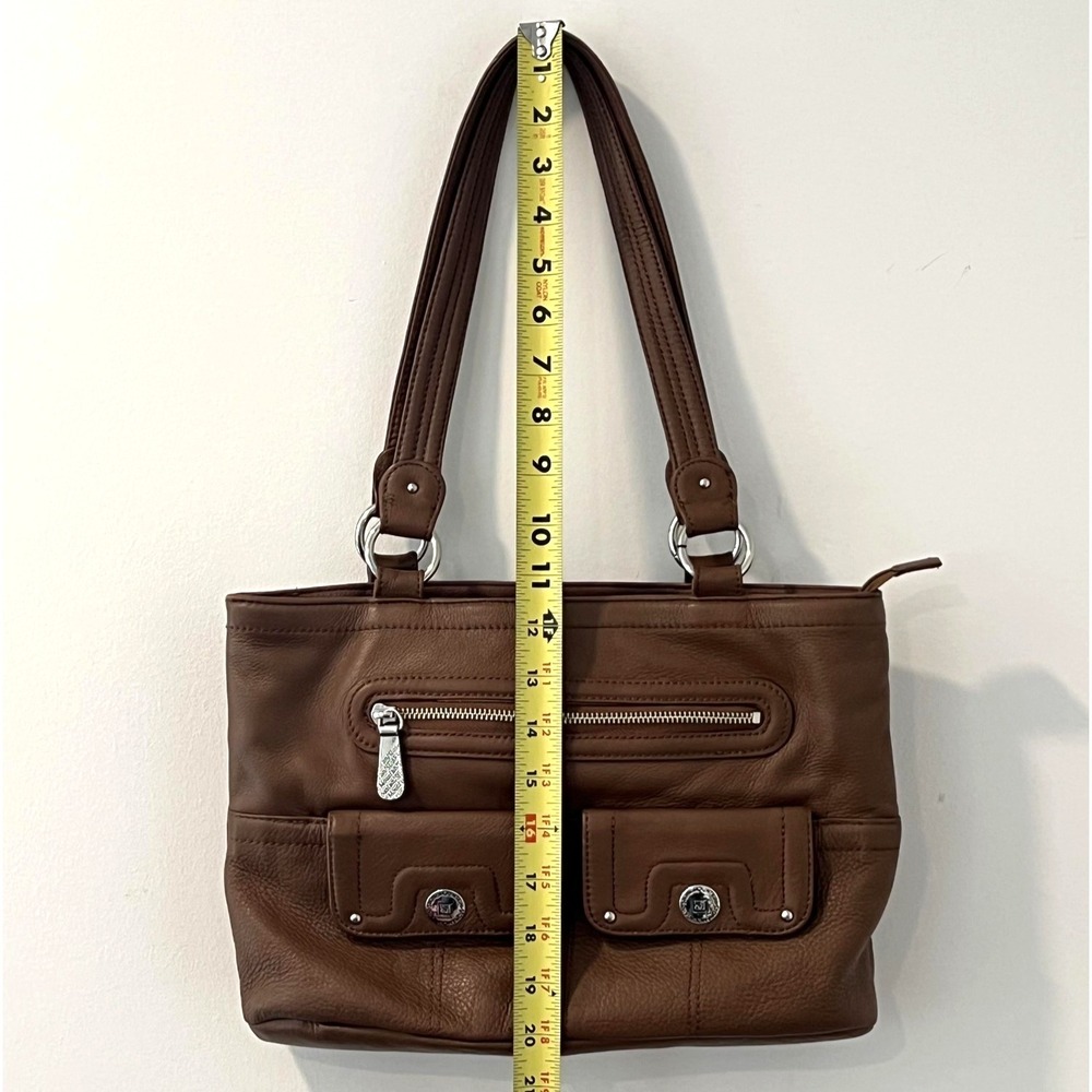 Stone Mountain Shoulder Bag Womens Medium Brown Leather Organizer Pockets Tote - Picture 10 of 16